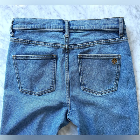 Tory Burch Cropped Boot-Cut Marble Jeans Size 28 - Picture 10 of 12